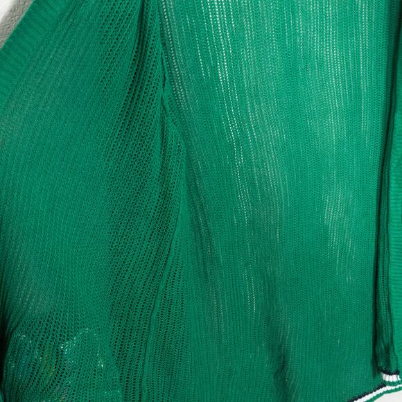 Peck & Peck Womens Green Embroidered Open Knit Cardigan L Cottagecore - Picture 7 of 8